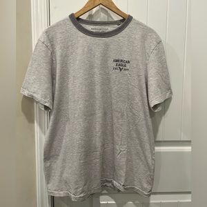 Men’s American Eagle Crew Neck Short Sleeve Super Soft T Shirt Gray Size Medium